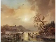 Eisvergnügen by Adolf Stademann, oil on canvas, sold Dec 2025