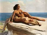 Liegende Schönheiten by Marcel René Herrfeldt, oil on canvas, sold Mar 2019