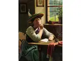 Der Liebesbrief by Emil Rau, oil on canvas, offered Mar 2024