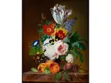 Blumenstillleben mit Pfirsichen und Pflaumen by Theodor Mattenheimer, oil on canvas, offered Dec 2015