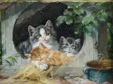 Katzenmutter by gen. Katzenadam Julius Adam Ii, oil on panel, offered Dec 2019
