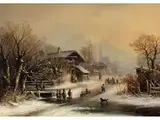 Winterliche Freuden by Anton Doll, oil on canvas, sold Sep 2024