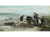 Strandausflug mit Kinderwagen by Johannes Marius Ten Kate, oil on canvas, offered Mar 2025