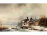Winterfreuden auf dem eis by Anton Doll, oil on canvas, sold Mar 2025