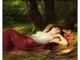 Die Tamburinspielerin by Fritz Zuber-Buhler, oil on canvas, offered Jun 2024