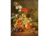 Stillleben mit Blumen und Obst by Willem Verbeet, oil on panel, sold Jun 2023