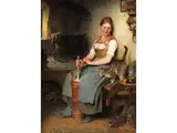 Beim Buttern by Hugo Kauffmann, oil on panel, offered Jun 2026