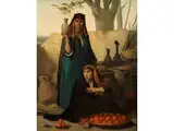 Junge Algerische Marktverkäuferinnen mit Krug und Orangen by Charles Zacharie Landelle, oil on canvas, offered Jul 2015