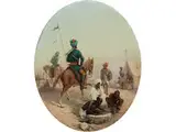 Orientalische Szene in Einem Osmanischen Militärlager by Girolamo Gianni, oil on board, sold Jul 2018