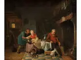 Interieur mit Schlafendem Alten vor dem Kamin by François Antoine De Bruycker, oil on panel, offered Jul 2020