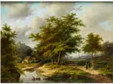 J., 1835 – 1905 Sommerliche Landschaft mit Wandernden by Jan Evert Morel d.J., oil on canvas, sold Sep 2016