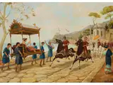 Die Sänfte by Ettore Forti, oil on canvas, sold Sep 2019