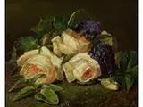 Stillleben mit Gelben Rosen by Adriana Johanna Haanen, 1814 Oosterhout – 1895 Oosterbeek, oil on panel, sold Jun 2025