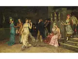 Elegante Gesellschaft Beim Tanz by Rudolf Hirth du Frênes, oil on canvas, sold Mar 2025