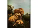 Schafe in Landschaft by Jan Baptist Lodewyck Maes, oil on canvas, offered Dec 2015