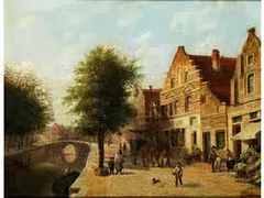 Grachtenvedute by Adrianus Eversen, oil on panel, sold Dec 2015