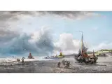 Krabbenfischer am Strand by François Musin, oil on panel, offered Sep 2025