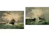 Segelschiffe auf Bewegter see by Jan Georges Berton, oil on canvas, offered Dec 2019