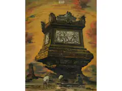 Il Sarcofago by Eugene Berman, oil on canvas, offered Sep 2024