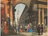 Karneval in Florenz by Giuseppe Gherardi, watercolor, sold Jun 2025