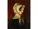 Bildnis Einer Jungen Frau mit Haube by Karl Agricola, oil on canvas, offered Dec 2023