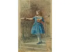 Ursula March by John Everett Millais, watercolor, sold Dec 2019