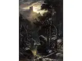 Winterlicher Gebirgsbach by Adolf Stademann, oil on canvas, sold Mar 2025