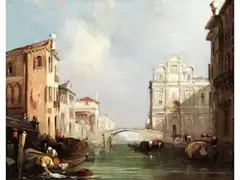Venedigansicht mit der Scuola Grande di san Marco by Edward Pritchett, oil on canvas, sold Dec 2025
