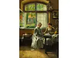 Die Kartenlegerin by Henrik Nordenberg, oil on canvas, sold Sep 2023