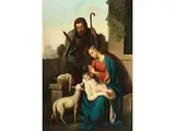 Die Heilige Familie mit dem Lamm by Franz Ittenbach, oil on canvas, offered Apr 2022