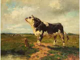 Stier in Landschaft by Constant Troyon, oil on canvas, offered Mar 2024