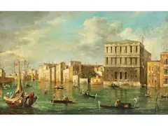 Granda am Canal Grande by Francesco Zanin, oil on canvas, sold Jun 2024