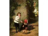 Gestohlene Früchte Sind am Süssesten by George Bernard O’Neill, oil on canvas, sold Dec 2025