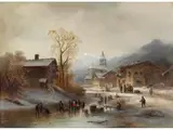 Winterliche Dorfansicht by Anton Doll, oil on canvas, sold Dec 2024