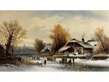 Eisvergnügen by Anton Doll, oil on canvas, sold Jun 2024