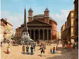 Ansicht des Pantheons in rom by Achille Vianelli, oil on canvas, sold Mar 2026