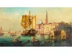 Seltene Venezianische Ansicht mit san Giorgio Maggiore vor dem Dogenpalast und dem Campanile by Félix Ziem, oil on panel, offered Jun 2026