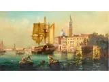 Seltene Venezianische Ansicht mit san Giorgio Maggiore vor dem Dogenpalast und dem Campanile by Félix Ziem, oil on panel, offered Jun 2026