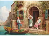 Venedig, Gemüsehändler am Canal Grande by Arthur Trevor Haddon, oil on canvas, offered Jun 2026