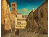 Blick Durch Eine Breite Gasse Einer Italienischen Stadt by Gustaf Wilhelm Palm, oil on canvas, offered Sep 2019