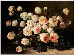 Stillleben mit Rosen in Einem Korb by Pieter ten Cate, oil on canvas, offered Sep 2015