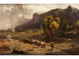 Almabtrieb bei Bozen by Josef Wopfner, oil, offered Sep 2015