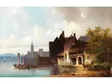 Stadt am see by Anton Doll, oil on canvas, offered Sep 2025