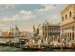 Untitled by Hubert Kaplan, oil on panel, sold Dec 2022