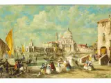 Venedig – Ansicht mit der Punta Della Dogana by Eugenio Bonivento, oil on canvas, sold Sep 2025