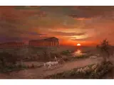 Abendliche Vedute mit dem Tempel von Paestum by Max Usadel, oil on canvas, sold Dec 2019