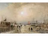 Eisvergnügen by Adolf Stademann, oil on board, sold Sep 2024