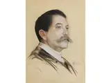 Bildnis Herbert von Bismarck by Franz von Lenbach, pastel, offered Dec 2024