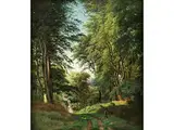 Blick Entlang Eines Sommerlichen Waldweges by Anders Christian Lunde, 1809 Kopenhagen - 1886 ebenda, oil on canvas, offered Apr 2016