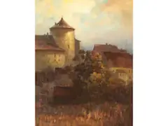 Kufstein by Oskar Mulley, oil on board, offered Jun 2024